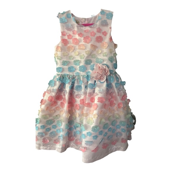 Girls Floral Pastel Dress by Purple Rose Size 7 - Picture 5 of 6